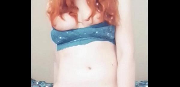 HORNY GINGER GRINDING AGAINST A PILLOW ON SNAPCHAT!!